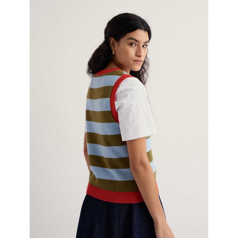 Seasalt Cornwall Pinwell Vest - Bright Shape Seagrass Mix image number 1